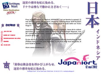 Pour la 3eme édition du festival JAPANIORT, qui se tiendra le samedi 12 mai…