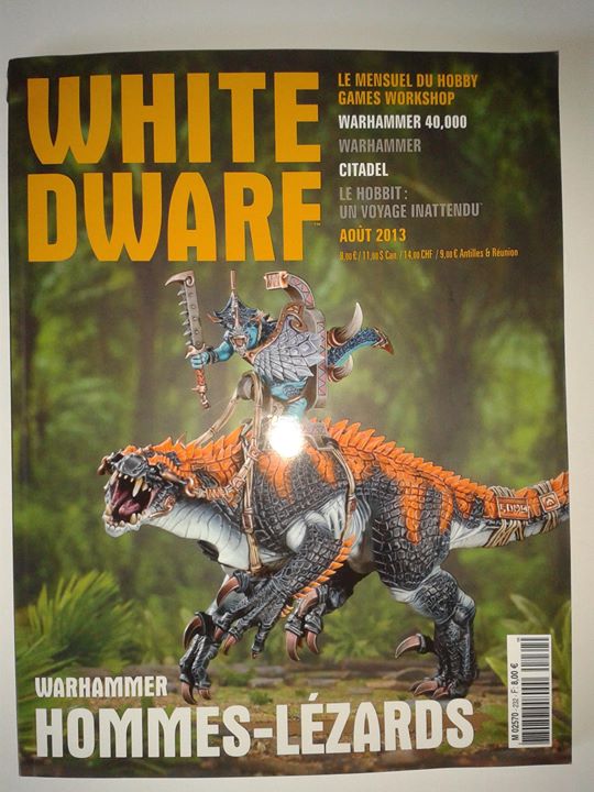 Le White Dwarf d’Août vient d’arriver ! ! Les Hommes-Lézards et leurs nouveautés aussi…